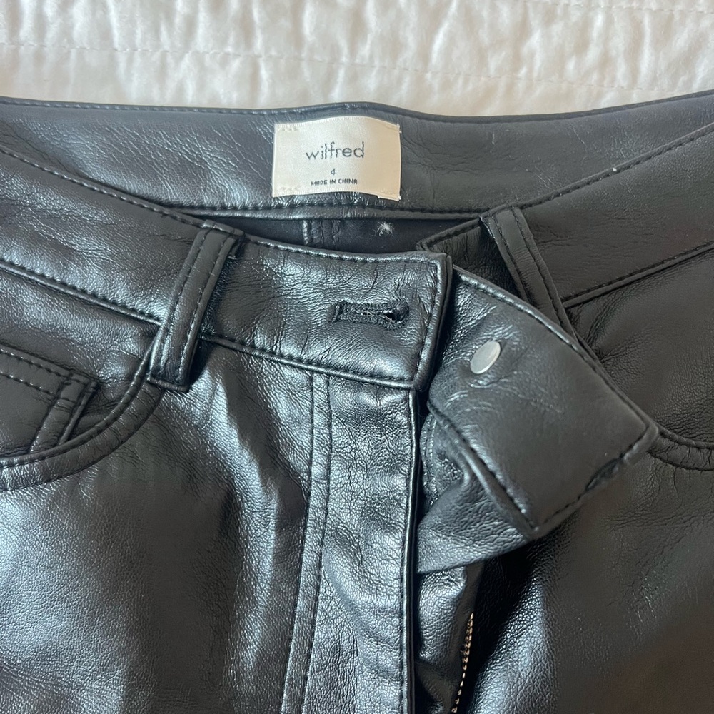 Wilfred Charcoal Leather Trousers